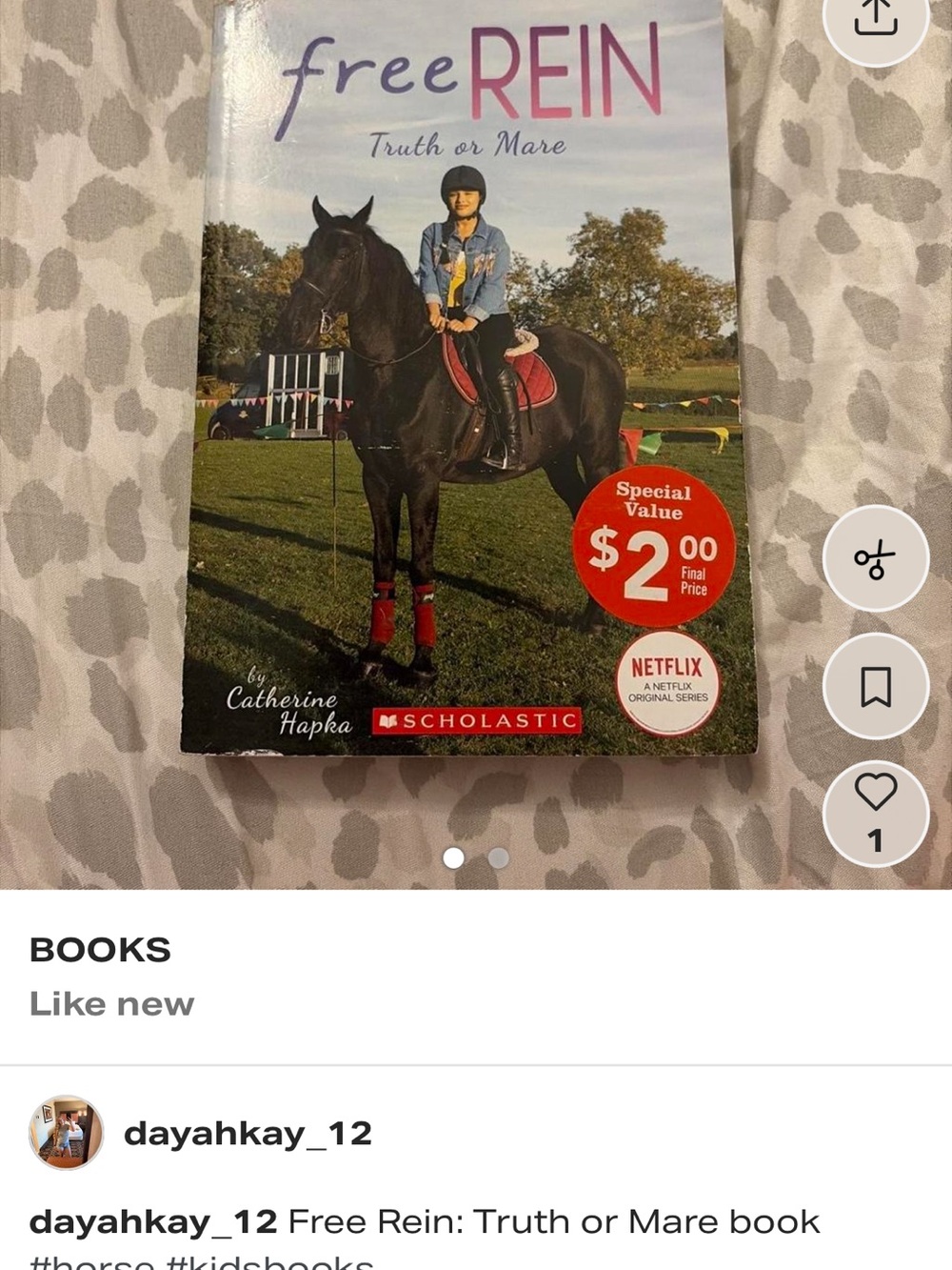 Scholastic Free Rein: Truth or Mare - Black Horse with Red Tack
